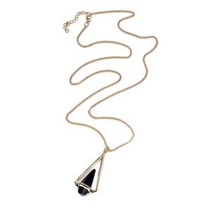 Gold & Black Geometric Pendant Necklace – Elegant & Bold